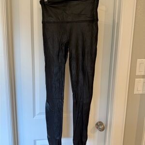 Spanx black leather High-Waisted Leggings